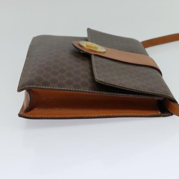 CELINE Macadam Canvas Shoulder Bag Pvc Leather Brown - Picture 5 of 12